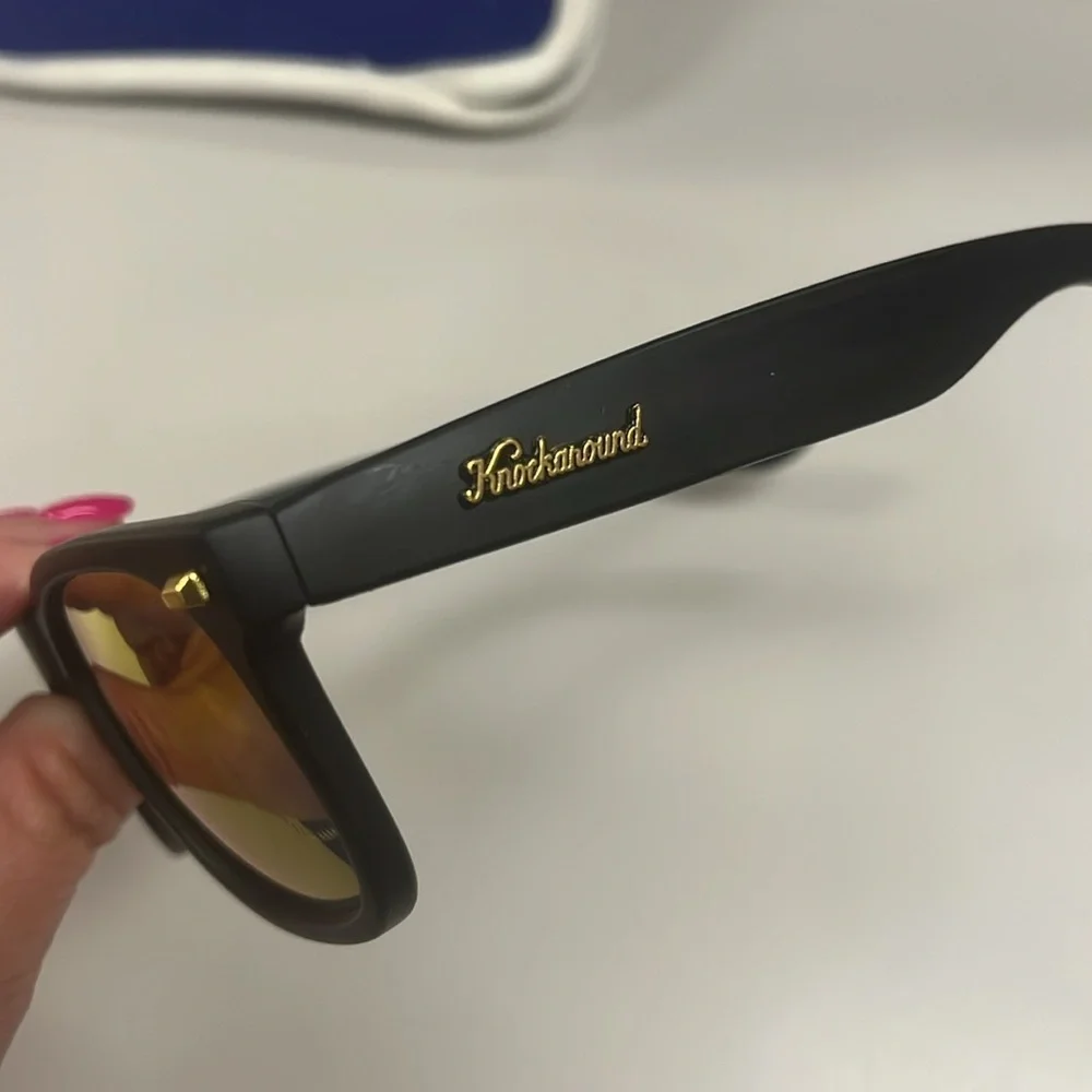 Knockaround Men’s Sunglasses w/ Matt Black Frame and Rose Gold Lenses, NWOT